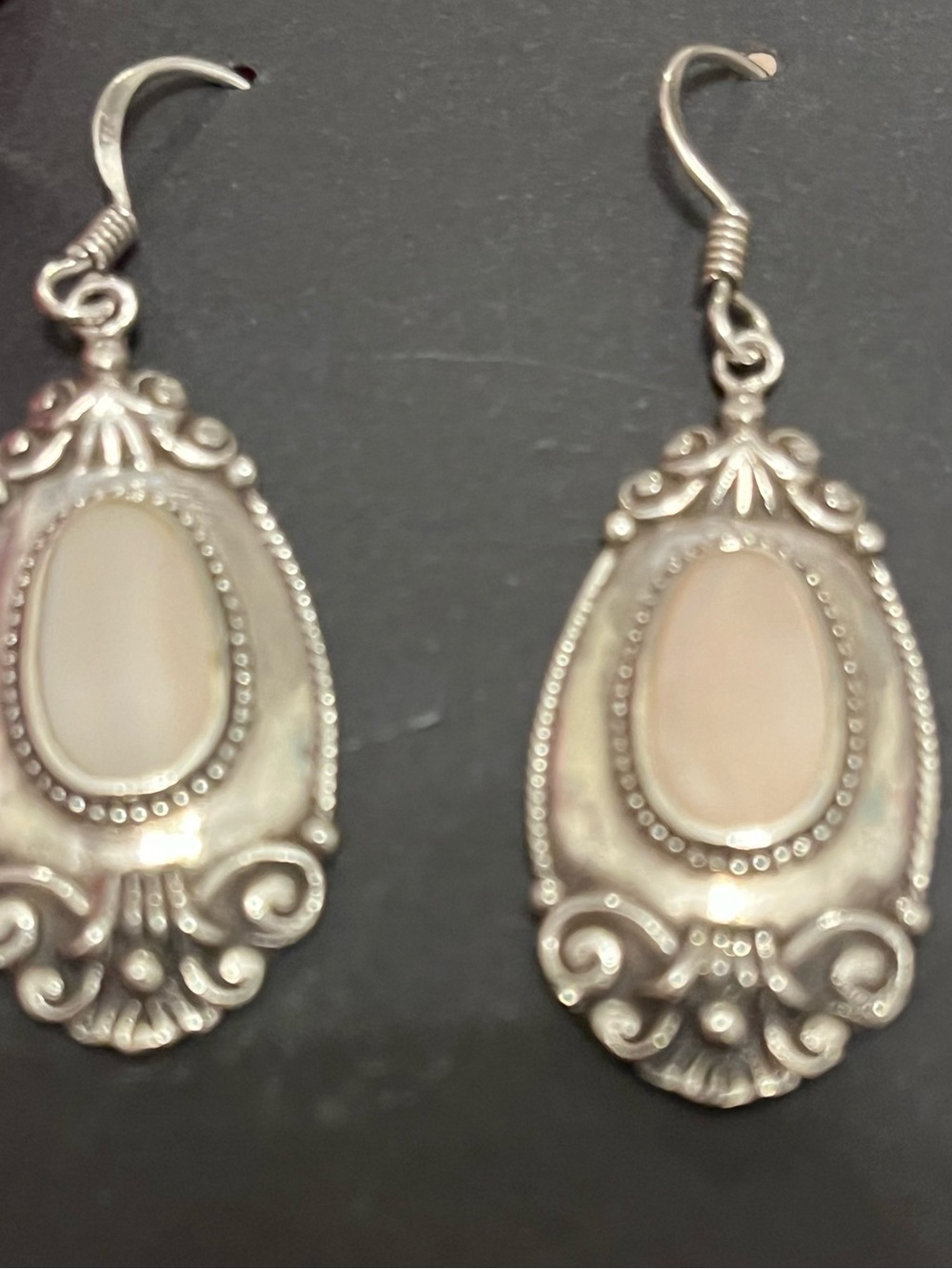 Vintage BOMA 925 Sterling Silver Scroll Drop Earrings - Picture 3 of 12